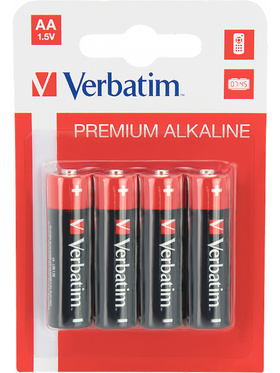 Verbatim Batteries: Premium, AA (LR6), 1,5V, Alkaline, 4-pack 