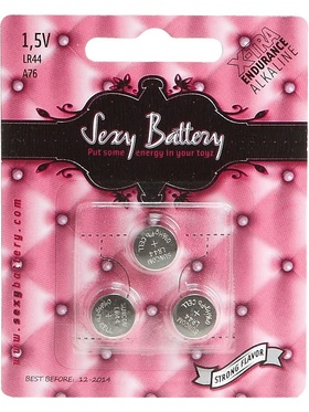 Sexy Battery: LR44 (A76), 1.5V, Alkaline, 3-pack