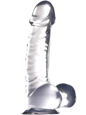 Nanma: Luxy, Realistic Dong with Balls, clear, 18 cm 