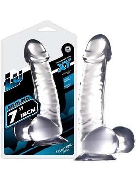 Nanma: Luxy, Realistic Dong with Balls, clear, 18 cm 