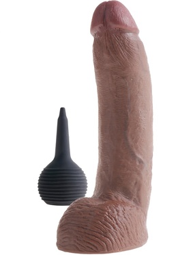 King Cock: Squirting Cock with Balls, 23 cm, dark