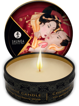 Shunga: Mini Massage Candle, Romance, Sparkling Strawberry Wine 