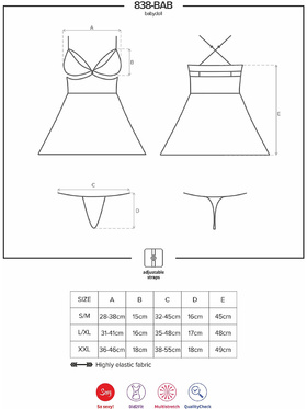 Obsessive: 838-BAB-3, Babydoll & Thong, red