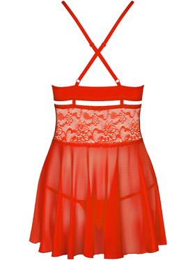 Obsessive: 838-BAB-3, Babydoll & Thong, red