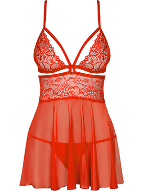 Obsessive: 838-BAB-3, Babydoll & Thong, red