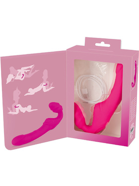 You2Toys: Vibrating Strapless Strap-On, Double Teaser, pink