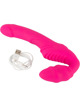 You2Toys: Vibrating Strapless Strap-On, Double Teaser, pink
