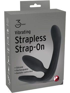 You2Toys: Vibrating Strapless Strap-On, Triple Teaser, black