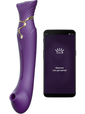 Zalo: Queen Set, G-spot PulseWave Vibrator with Suction Sleeve, purple