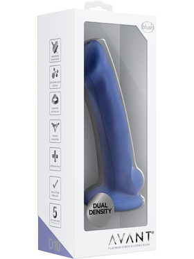 Blush: Avant D10, Platintum Cured Silicone Dildo, blue