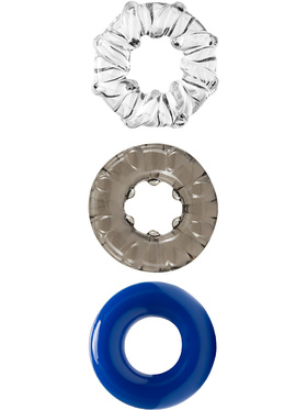 Stay Hard: Triple Stretch, 3 Pack Cock Rings 