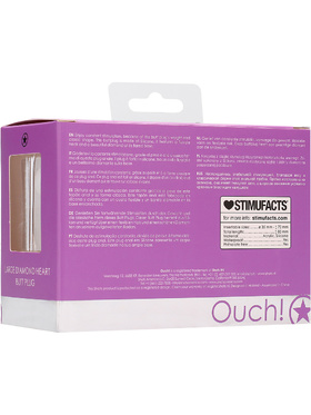 Ouch!: Large Diamond Heart Butt Plug, purple