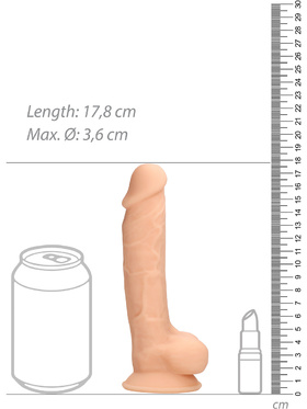 RealRock Ultra: Silicone Dildo / Dual Density, 18 cm, flesh