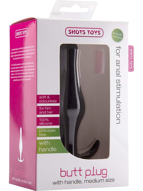 Shots Toys: Butt Plug with Handle, medium, black