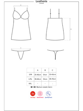 Obsessive: Leatheria, Chemise & Thong, black