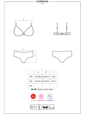 Obsessive: Leatheria, Bra & Shorties Set, black