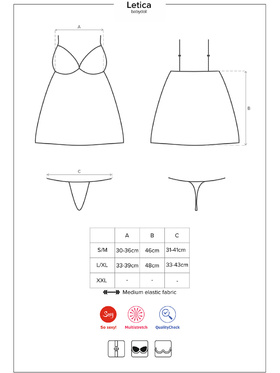 Obsessive: Letica, Babydoll & Thong, black