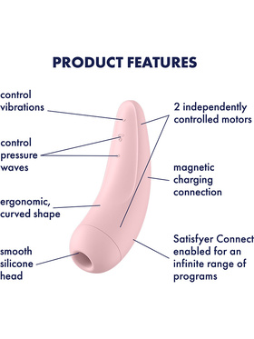 Satisfyer Connect: Curvy 2+, Air Pulse Stimulator + Vibration, pink