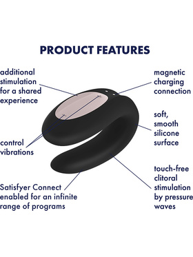 Satisfyer Connect: Double Joy, Partner Vibrator, black 