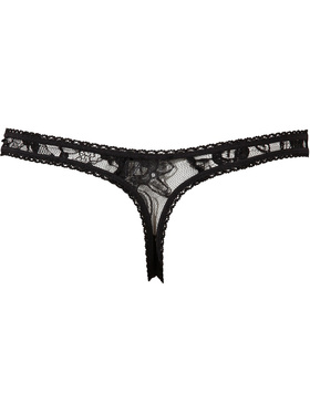 Cottelli Collection: Lace String, Open Crotch, black