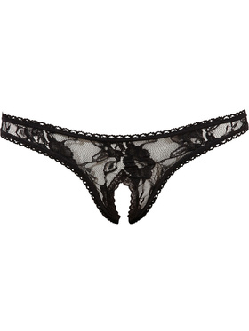 Cottelli Collection: Lace String, Open Crotch, black