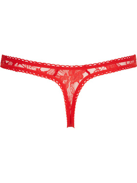 Cottelli Collection: Lace String, Open Crotch, red