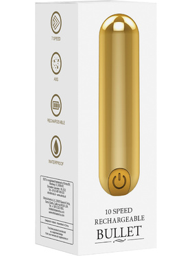 Shots Toys: Rechargeable Bullet, 10 Speed, gold