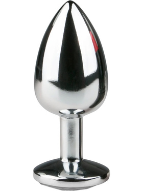 EasyToys: Metal Butt Plug No. 1 with Crystal, small, silver/clear 