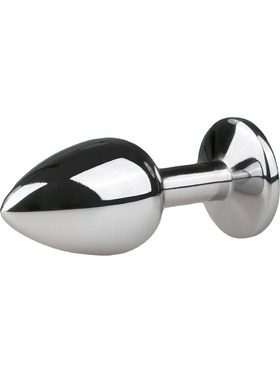 EasyToys: Metal Butt Plug No. 1 with Crystal, small, silver/clear 