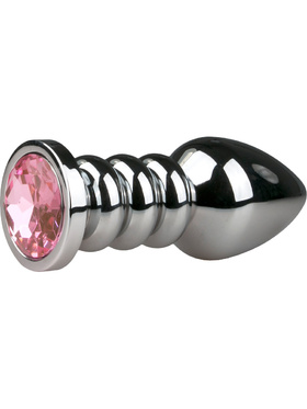 EasyToys: Metal Butt Plug No. 19 with Crystal, silver/pink