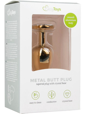 EasyToys: Metal Butt Plug No. 1 with Crystal, small, gold/clear