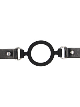 Ouch!: Silicone Ring Gag with Leather Straps 