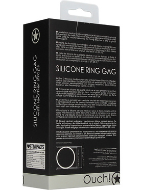 Ouch!: Silicone Ring Gag with Leather Straps 