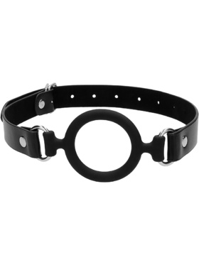 Ouch!: Silicone Ring Gag with Leather Straps 