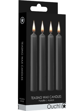Ouch!: Teasing Wax Candles, 4-pack, black