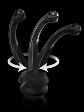 Icicles: No. 87 Glassdildo with Suction Cup, black