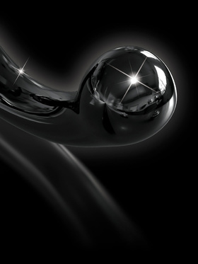 Icicles: No. 87 Glassdildo with Suction Cup, black