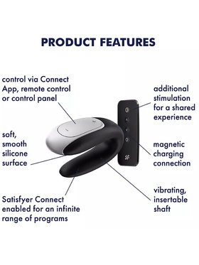Satisfyer Connect: Double Fun, Partner Vibrator, black