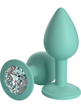 Hookup Panties: Crotchless Secret Gem with Plug, white