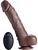 Loadz: Vibrating Squirting Dildo, 22cm, dark skintone