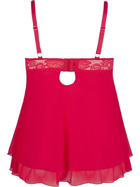 Cottelli Curves: Babydoll with lace, red