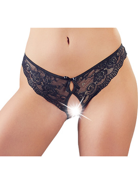 Cottelli Lingerie: Crotchless Lace-Panties, black