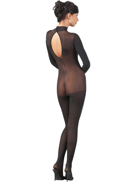 NO-XQSE: Crotchless bodystocking with lace-collar
