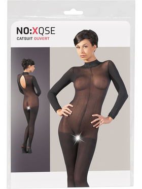 NO-XQSE: Crotchless bodystocking with lace-collar
