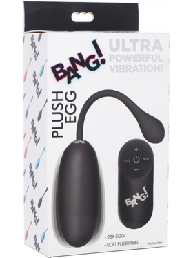 XR Brands Bang: 28X Plush Egg with Remote, black