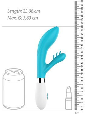 Luminous: Agave, Ultra Soft Silicone Rabbit Vibrator, turquoise