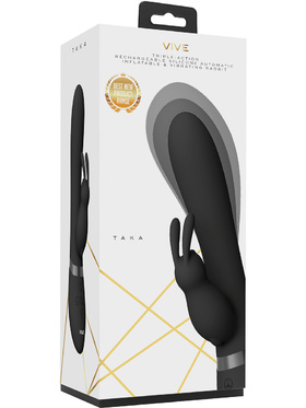 Vive: Taka, Inflatable Rabbit Vibrator, black