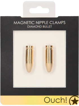 Ouch!: Magnetic Nipple Clamps, Diamond Bullet, gold