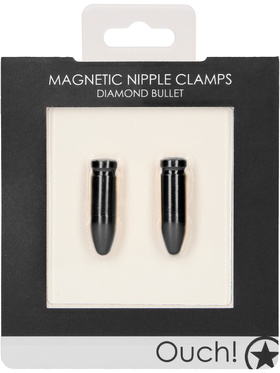 Ouch!: Magnetic Nipple Clamps, Diamond Bullet, black