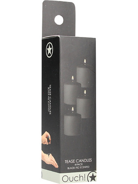Ouch!: Tease Candles Black Fig, 4-pack, black